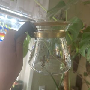Vintage Pyrex gold coffee pot mini carafe